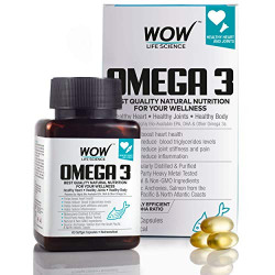 WOW Omega-3 Fish Oil Triple Strength 1000mg (550mg EPA; 350mg DHA; 100mg Other Omega 3 Fatty Acids) - 60 Capsules