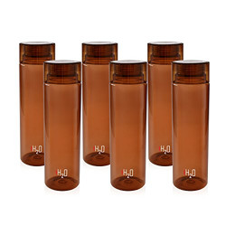 Cello H2O Unbreakable Premium Edition Bottle, 1 Litre, Set of 6, Brown