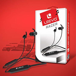 Leevo Racer Wireless Neckband Earphones with Micro SD Support and a Punchy Sound (Ink Black)