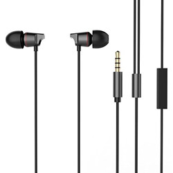 Juarez Acoustics JAW300 METAL Stereo Earphones Headphone Headset Super Heavy Bass With Mic, with Noice Cancellation, Tangle Free Cable, Black/Red