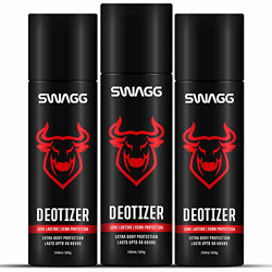 SWAGG long lasting Deotizer (Deo + Sanitizer), Body Spray - 450ml (150ml x 3)