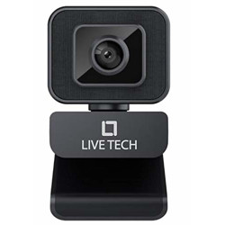 Live Tech Zoom Webcam Widescreen Video Calling, Light Correction, Noise-Reducing Mic, for Skype, FaceTime, Hangouts, WebEx, PC/Mac/Laptop/MacBook/Tablet - Black