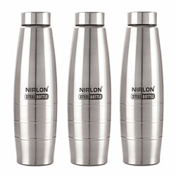 Nirlon Single Wall Steel Water bottle, use for daily use,school,office 1000 ml