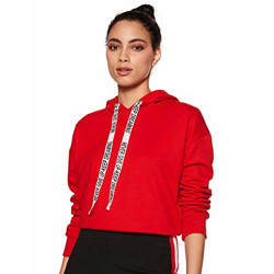 Amazon Brand - Symbol Women's Cotton Blend Hooded Neck Sweat Shirt (AW18WNSSW14_Fire Red_X-Large_Fire Red_XL)