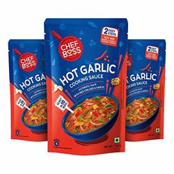 ChefBoss Hot Garlic Cooking Sauce, Ready to Cook, 175 gm Each (Pack of 3)