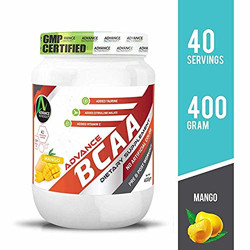 Advance Nutratech Bcaa - 400 G (Mango Splash) Bcaas Branched Chain Amino Acid Supplements (40 Servings) Pre Workout Powder.