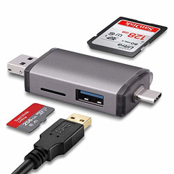 eErlik Latest USB Type C, USB 3.0 and Micro USB OTG Memory Card Reader Adapter Portable 1 Slots for TF, SD, Micro SD, SDXC, SDHC, MMC, RS-MMC, Micro SDXC, Micro SDHC, UHS-I, USB 3.0