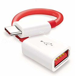 ONCRO® USB Type-C OTG Adapter Cable Connector Cord pendrive Compatible with All C Type Supported Mobile Smartphone Like Nord, 7 pro, 7, 6T,6,5T,5,3T,3 (White & Red)