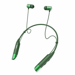 Mivi Collar Wireless Bluetooth 5.0 Neckband Earphones with Mic. Bluetooth Headset Wireless with Stereo Sound, Booming Bass, Long Battery Life, Voice Assistant and IPX4 Sweat Proof - Green