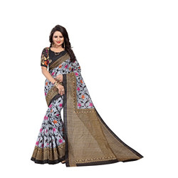 Clothzy Art Silk with Blouse Piece Saree (Swati Black