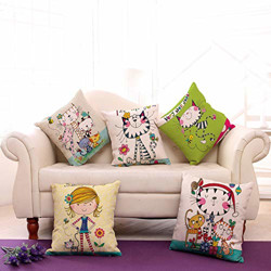 Desi-Kapda Jute Cushion Cover (Multicolour, 16x16) -Set of 5