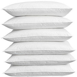 PumPum Plain Polyester Fibre Solid Sleeping Pillow Pack of 6(White)