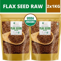 Bliss of Earth 2X1kg Certified Organic Flax Seeds Raw Super food for Weight Loss(2 kg, Pack of 2)