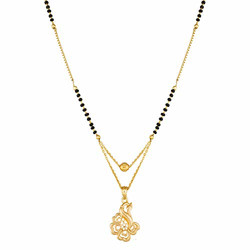 Aadita Latest Bridal Gold Plated and American Diamond Mangalsutra for Women (Golden) (DT2467MS)