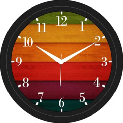 Dinine Craft Analog 28 cm X 28 cm Wall Clock(Black, With Glass)