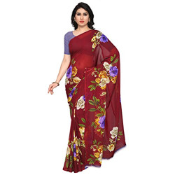 Kashvi Sarees Georgette Saree with Blouse Piece (1052_Multicolor_One Size)
