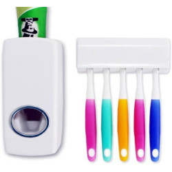 JK Tooth past Holder & Dispenser Plastic Toothbrush Holder(White, Wall Mount)
