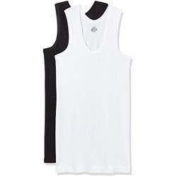 Dollar Bigboss Men's Cotton Vest (Pack of 2) (8902889481487_MDVE-03-BB-HUTCH-BLACK-WHITE_100_Black and White)