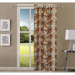 Queenzliving Elements Curtain, Long Door 9 feet- Pack of 1, Brown