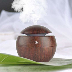 TOPHAVEN Portable Mini Wood Finish Aroma Atomization Humidifier for Home Office and Car