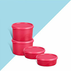 Belocopia - 4 Piece Round Easy Pick Container Set (1.5 L), Pink