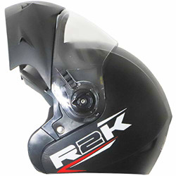 Steelbird R2K OSKA Reflective Flip-up Helmet, ISI Certified Helmet (Medium 580 MM, Dashing Black with Clear Visor)