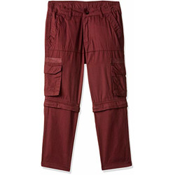 Amazon Brand - Jam & Honey Boy's Cargo Regular Trousers (JHAW19BTRS006_Maroon_2-3 Years)