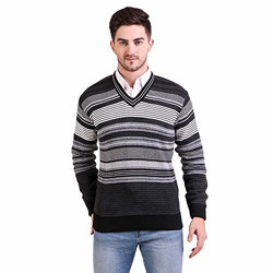 Trendy World Men's V-Neck and Comfortable Winter wear Full Sweater for Men (Grey)