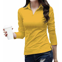 Dolphin Divine Collar t Shirt for Women Yellow XL