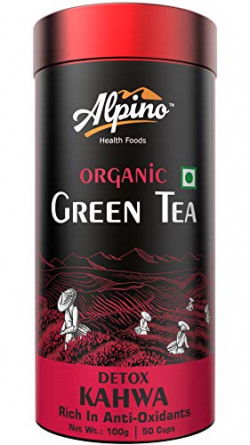 Alpino Certified Organic Green Tea - Detox Kahwa 100 G [Rich in Anti-Oxidants | Indian Kahwa with Traditional Spices & Herbs]