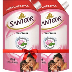 Santoor Mild Hand Wash Pouch(2 x 750 ml)