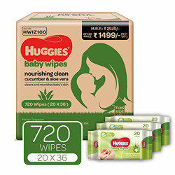 Huggies Nourshing Clean Baby Wipes, Monthly Travel Pack (20 x 36 Packs)