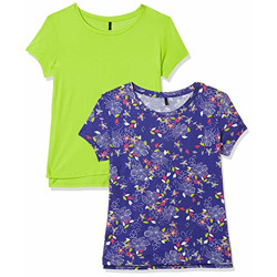 United Colors of Benetton Women's Checkered Regular fit T-Shirt (16P3CM1E1113I902M_Multi Medium)