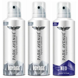 Park Avenue 2 Voyage & Neo Deodorant Spray  -  For Men & Women(450 ml, Pack of 3)