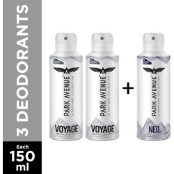 Park Avenue Signature - Voyage, Neo Deodorant Spray  -  For Men(450 ml, Pack of 3)