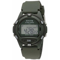 Sonata Digital Green Dial Men's Watch - 77046PP02J / 77046PP02J