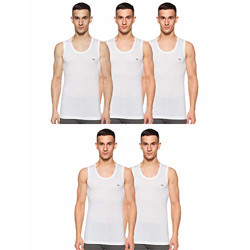 FL7 Men's Plain (Pack of 5) 101 White Vest RN 95