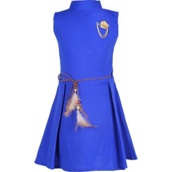 FabTag  - Tiny Toon Girls Midi/Knee Length Casual Dress(Light Blue, Sleeveless)