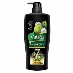 Dabur Vatika Long & Black Shampoo, with the Goodness of Amla & Bhringraj for Shiny, Black Hair - 640ml