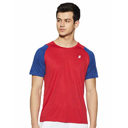 Amazon Brand - Symactive Men's Solid Regular Fit T-Shirt (AW19-SATV-20_Crème Red-Dk Blue Medium)