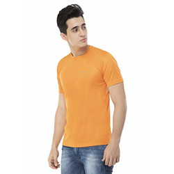 Seven by M.S. Dhoni Men's Regular Fit T-Shirt (SAMT19-101-5-S_Orange Small)