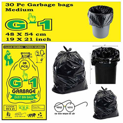G-1 Garbage Bags and Covers Medium Size Black Color 19 X 21 inch 1500 Pieces