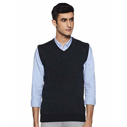 Amazon Brand - Symbol-Men's synthetic Sweater (SWR-43_ Anthra_ Large)