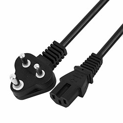 POSH Computer Power Cable Cord for Desktop Monitor PC and Printers SMPS Power Cable IEC Mains Power Cable (Black) (3 M- Black)