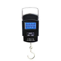 Aliston Portable Digital 50 Kg Weighing Scale with Metal Hook (Black)