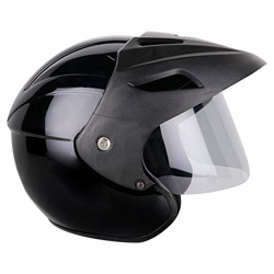 Mototrance Open Face Helmet Black (Size-L, 58-59 cm)