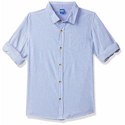 Amazon Brand - Jam & Honey Boy's Striped Regular Fit Shirt (SS19SRT339_LT. Blue 2-3 Years)