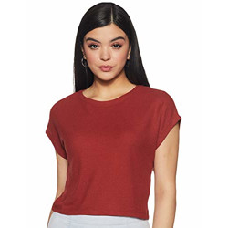 Koton Women's Plain Regular fit T-Shirt (0YAL18715OK_Terracotta Small)