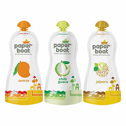 Paper Boat Assorted Juices, Varied Flavours- Aamras, Jajeera and Chilli Guava, No Added Preservatives and Colours (Pack of 6, 200ml Each)