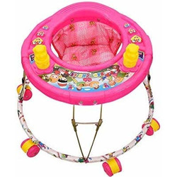 Stylbase Round Base Single Horn Design May Vary Without Music Baby Walker (Pink 5 Months - 1.5 Years)